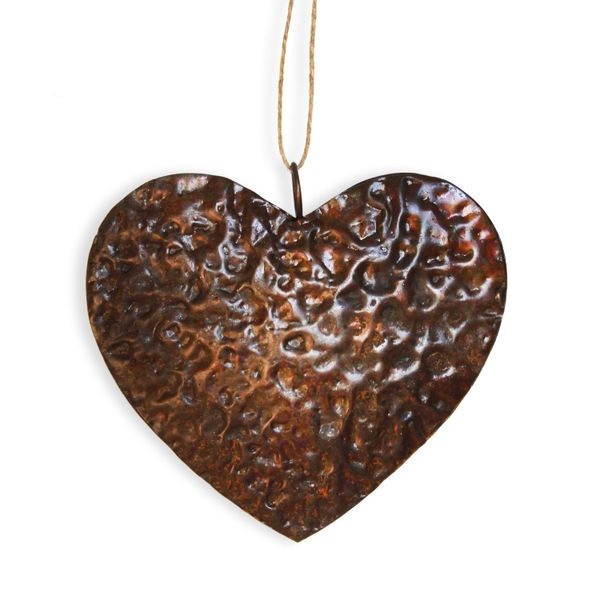 Závěs srdce kov 12x2,5cm